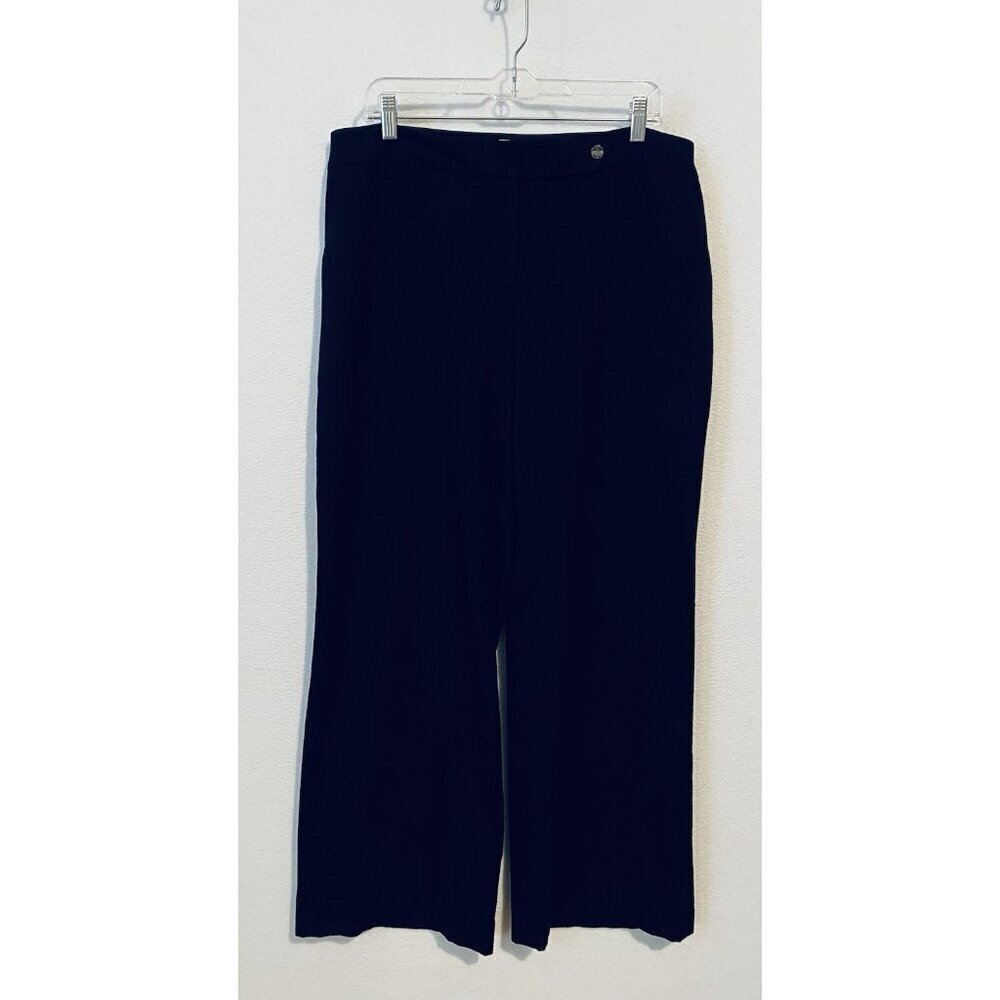 Calvin Klein Pants Womens 14 Black Classic Fit Trouser Leg Stretch Luxe Academia - Picture 2 of 7
